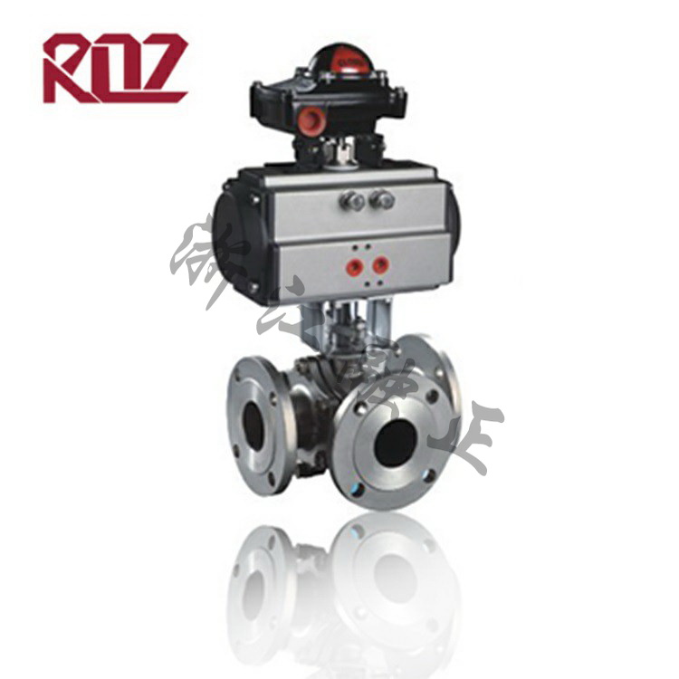 Pneumatic three-way ball valve 2